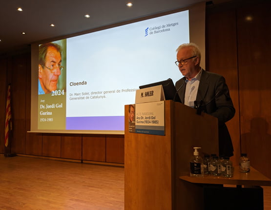 El Dr. Marc Soler, director general de Professionals de la Salut, durant la seva intervenció.