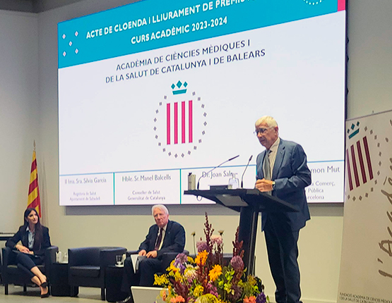 Intervenció del conseller Balcells a l’acte de lliurament de beques i premis de l'Acadèmia de Ciències Mèdiques i de la Salut 